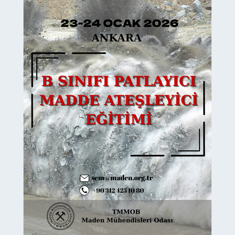23-24 OCAK 2026 TARİHLERİNDE B SINIFI PATLAYICI MADDE ATEŞLEYİCİ EĞİTİMİ DÜZENLENMİŞTİR.