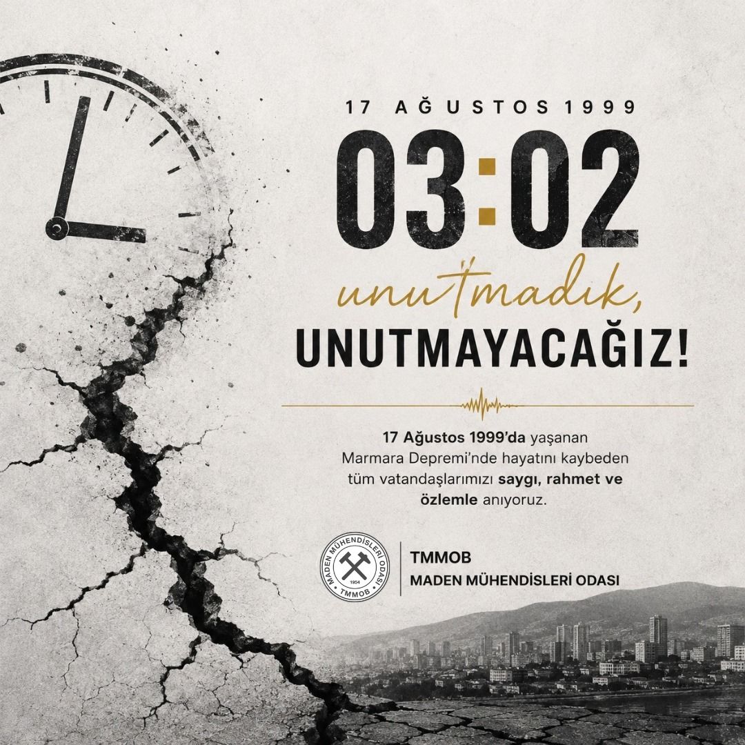 17 AĞUSTOS 1999’DA YAŞANAN MARMARA DEPREMİ’NDE HAYATINI KAYBEDEN TÜM VATANDAŞLARIMIZI SAYGI, RAHMET VE ÖZLEMLE ANIYORUZ.