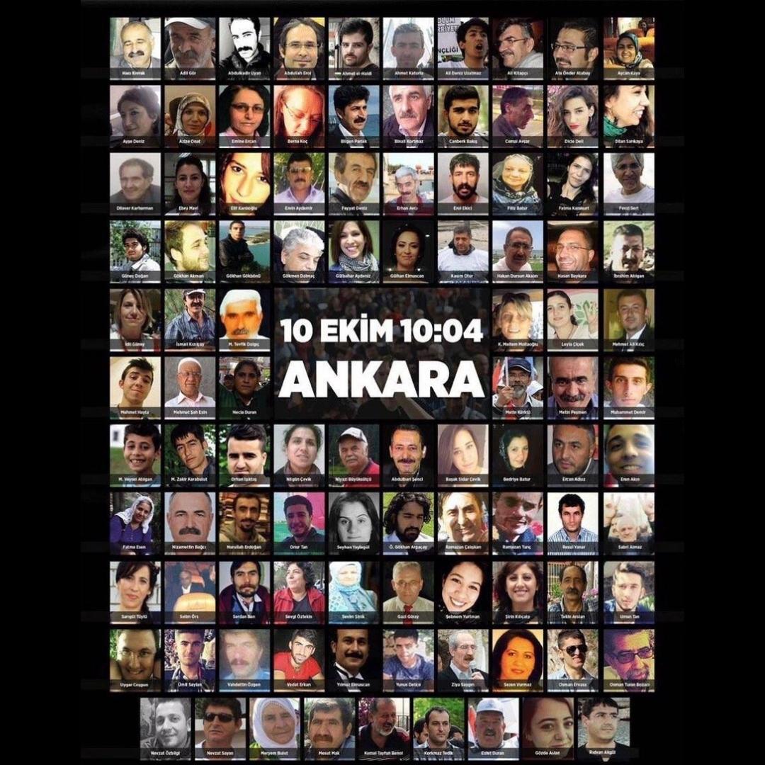 10 Ekim 2015 tarihinde Ankara Garı önünde 