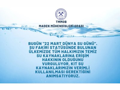 Bugün "22 Mart Dünya Su Günü"