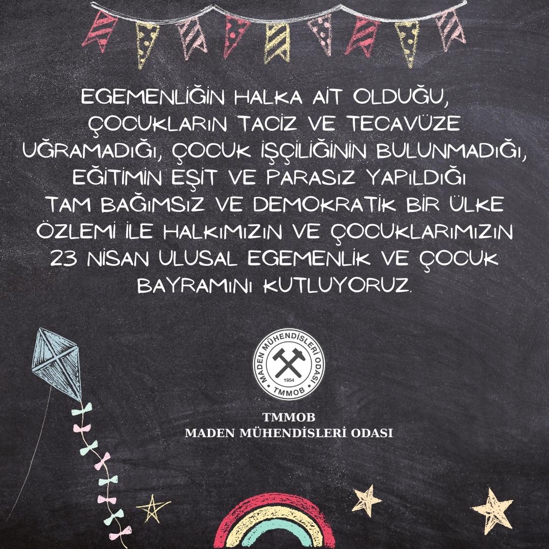 23 Nisan Ulusal Egemenlik ve Çocuk Bayramı kutluyoruz.