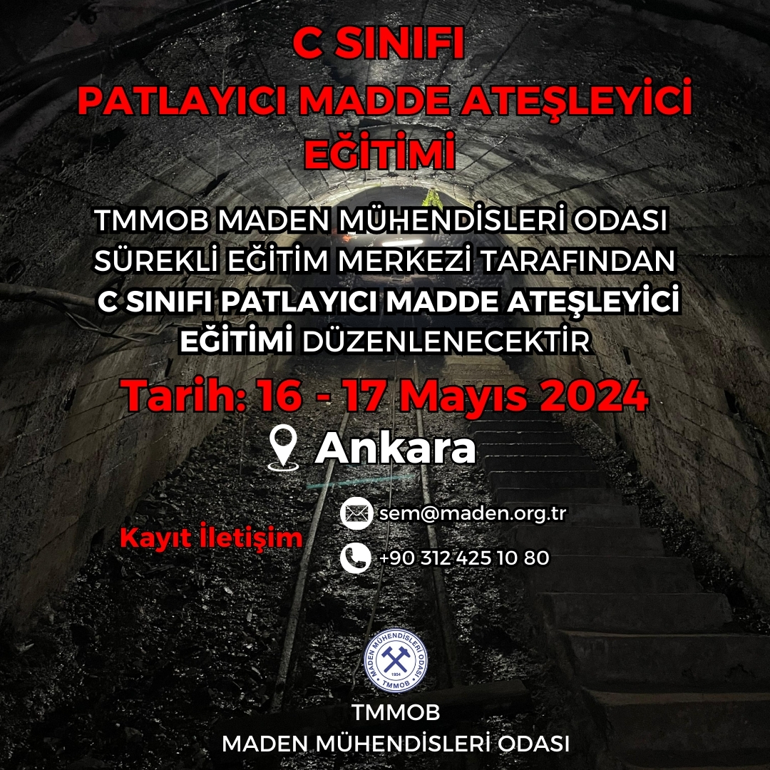 16-17 MAYIS 2024 TARİHLERİNDE C SINIFI PATLAYICI MADDE ATEŞLEYİCİ EĞİTİMİ DÜZENLENMİŞTİR.