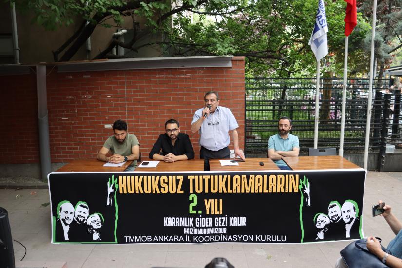 TMMOB ANKARA İKK: HUKUKSUZLUĞUN 2. YILINDA İNATLA HAYKIRIYORUZ: GEZİ DAVASI TUTUKLULARI SERBEST BIRAKILSIN
