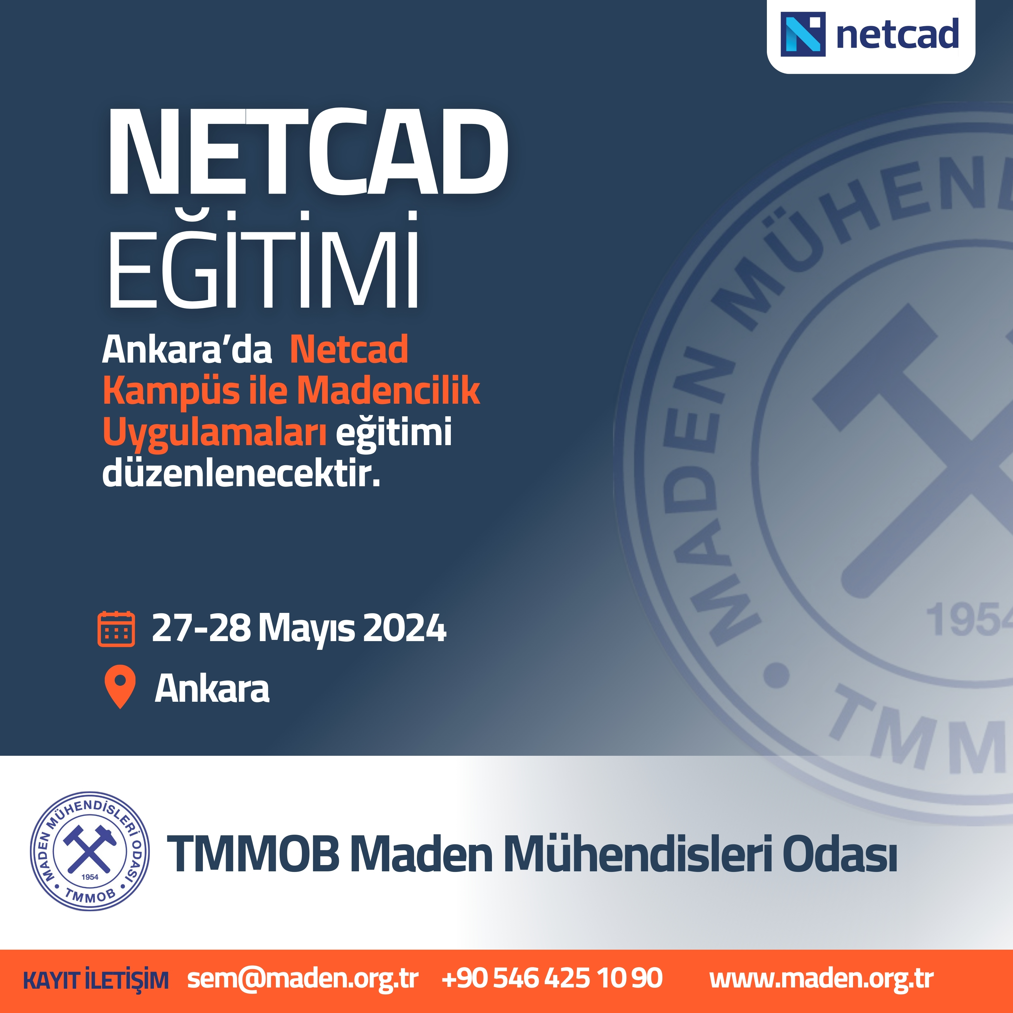 NETCAD KAMPÜS İLE MADENCİLİK UYGULAMALARI EĞİTİMİ DÜZENLENMİŞTİR.