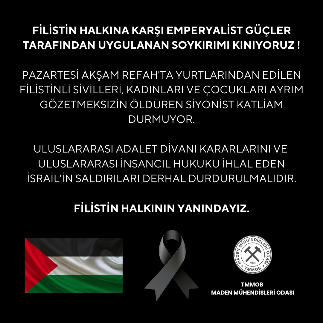 FİLİSTİN HALKINA KARŞI EMPERYALİST GÜÇLER TARAFINDAN UYGULANAN SOYKIRIMI KINIYORUZ !
