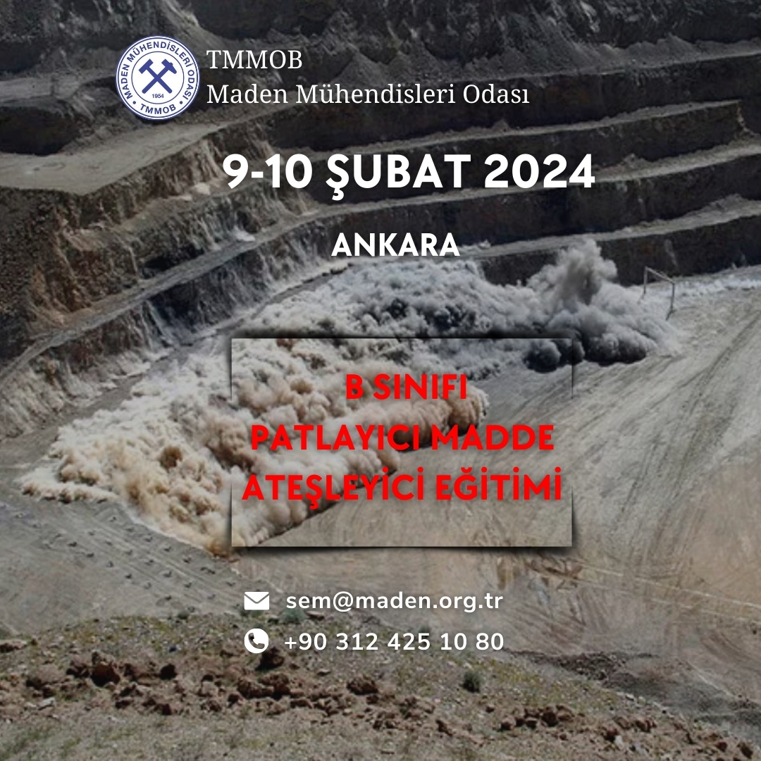  9-10 ŞUBAT 2024 TARİHLERİNDE B SINIFI PATLAYICI MADDE ATEŞLEYİCİ EĞİTİMİ DÜZENLENMİŞTİR.