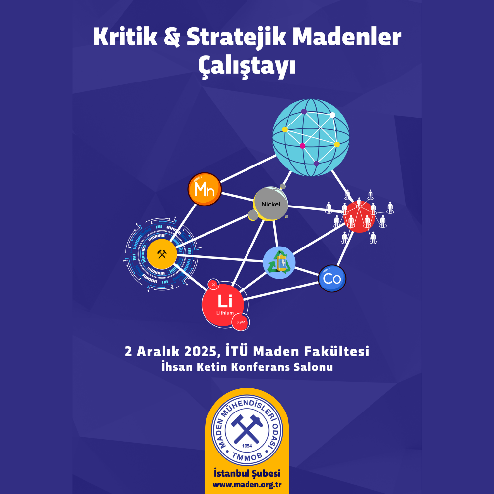 KRİTİK–STRATEJİK MADENLER ÇALIŞTAYI 2 ARALIK 2025 TARİHİNDE GERÇEKLEŞTİRİLECEKTİR.