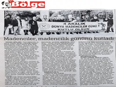 4 ARALIK DÜNYA MADENCİLER GÜNÜNDE ATATÜRK BÜSTÜNE ÇELENK KOYMA VE BASIN AÇIKLAMASI ETKİNLİĞİMİZ  BASINDA YER ALDI (05.12.2019)