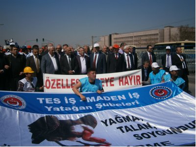 Yatağan ve Çatalağızı işçilerinin özelleştirmeye karşı verdikleri mücadele desteklendi.