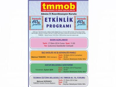 TMMOB 60. YIL ETKİNLİKLERİ “Teoman ÖZTÜRK Belgeseli” (21/10/2014)
