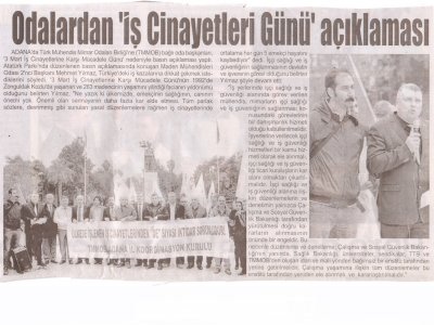 İŞ CİNAYETLERİNE KARŞI MÜCADELE GÜNÜ (03/03/2016)