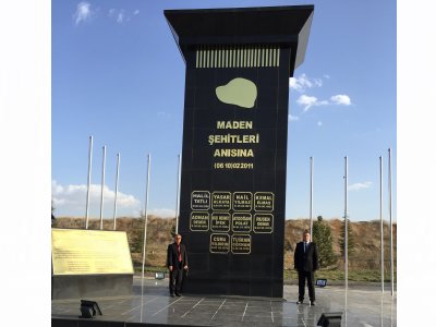 EÜAŞ AFŞİN ELBİSTAN LİNYİTLERİ İŞLETMESİNDEKİ  MADEN ŞEHİTLİĞİNE ZİYARET.  (06/04/2016)