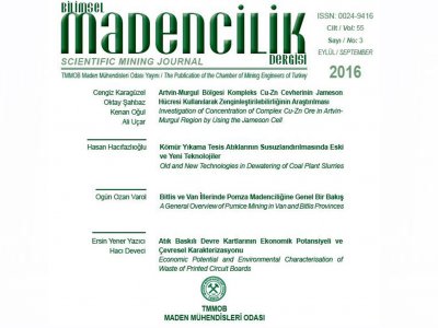 BİLİMSEL MADENCİLİK DERGİSİ YENİ WEB SİTESİYLE YAYIMLANMAYA DEVAM EDİYOR.