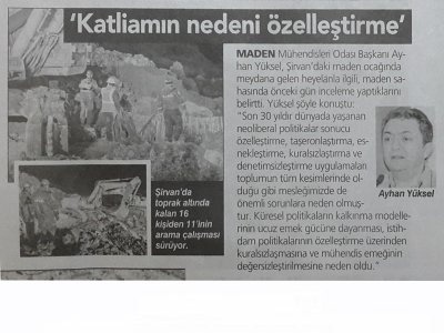 ŞİRVAN MADEN KAZASI BASIN AÇIKLAMASI(19/11/2016)