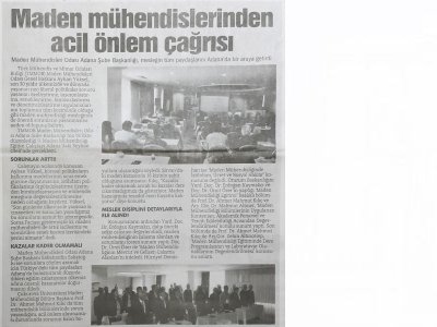 BASINDA 9. MADEN MÜHENDİSLİĞİ EĞİTİM ÇALIŞTAYI (19/11/2016)