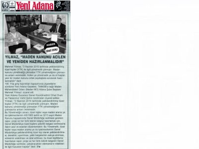 YENİ ADANA GAZETESİ ŞUBE BAŞKANIMIZI  ZİYARET ETTİ (04.02.2017)