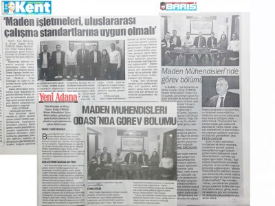 TMMOB MADEN MÜHENDİSLERİ ODASI ADANA ŞUBESİ 9. DÖNEM GÖREV DAĞILIMI YAPILDI (07/02/2018)