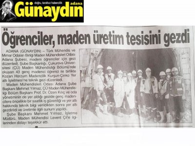 HORZUM ÇINKO İŞLETMESİ TEKNİK GEZİ DÜZENLEDİK (06.04.2018)