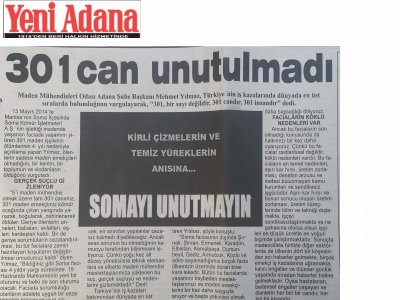 BASINDA ŞUBEMİZ (SOMA MADEN FACİASI ADANA DA 4.YILINDA ANILDI (12.05.2018))