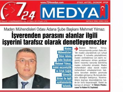 BASINDA ŞUBEMİZ ŞUBE BAŞKANIMIZ MEHMET YILMAZ 7/24 MEDYA GAZETESİ BASIN AÇIKLAMASI YAPTI  (28.05.2018)