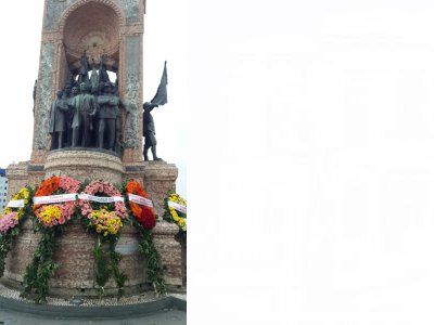Dünya Madenciler Gününde Taksim Cumhuriyet Anıtına Çelenk Bırakıldı