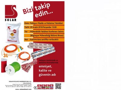 PATLAYICI MADDE VE PATLATMA TEKNİKLERİ SEMİNERİNE KATILDIK (20.12.2018)