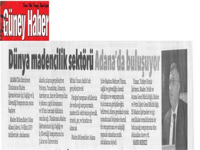 ULUSLARARASI MADEN İŞLETMELERİNDE İŞÇİ SAĞLIĞI VE İŞ GÜVENLİ SEMPOZYUMU 2019 BASINDA YER ALDI (03.10.2019)