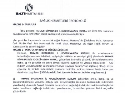 SAĞLIK HİZMETLERİ PROTOKOLÜ