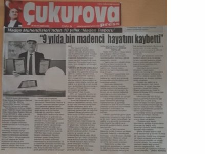 ŞUBE BAŞKANIMIZ MEHMET YILMAZ 2010DAN 2020YE MADENCİLİKTE YAŞANAN İŞ KAZALARI RAPORU BASIN AÇIKLAMASI BASINDA YER ALDI (05.03.2021)