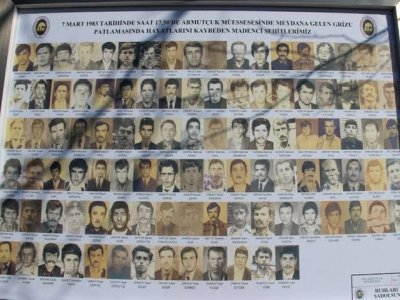 7 MART 1983 ARMUTÇUK GRİZU FACİASINDA HAYATINI KAYBEDEN 103 MADEN EMEKÇİSİ ANILDI..