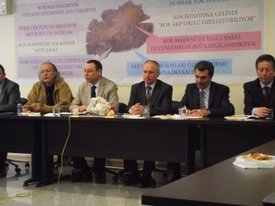 Bor`da Özelleştirmeye Karşı Ortak Basın Açıklaması Yapıldı.