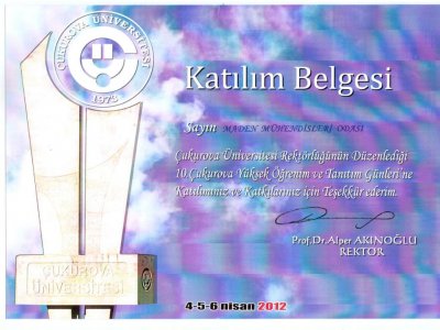 10. ÇUKUROVA YÜKSEK ÖĞRENİM TANITIM GÜNLERİ (4-5-6 NİSAN 2012)