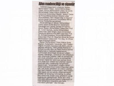 BASINDA ALTIN MADENCİLİĞİ VE SİYANÜR PANELİ (11.03.2013)