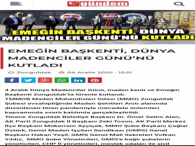 4 ARALIK DÜNYA MADENCİLER GÜNÜ KUTLU OLSUN