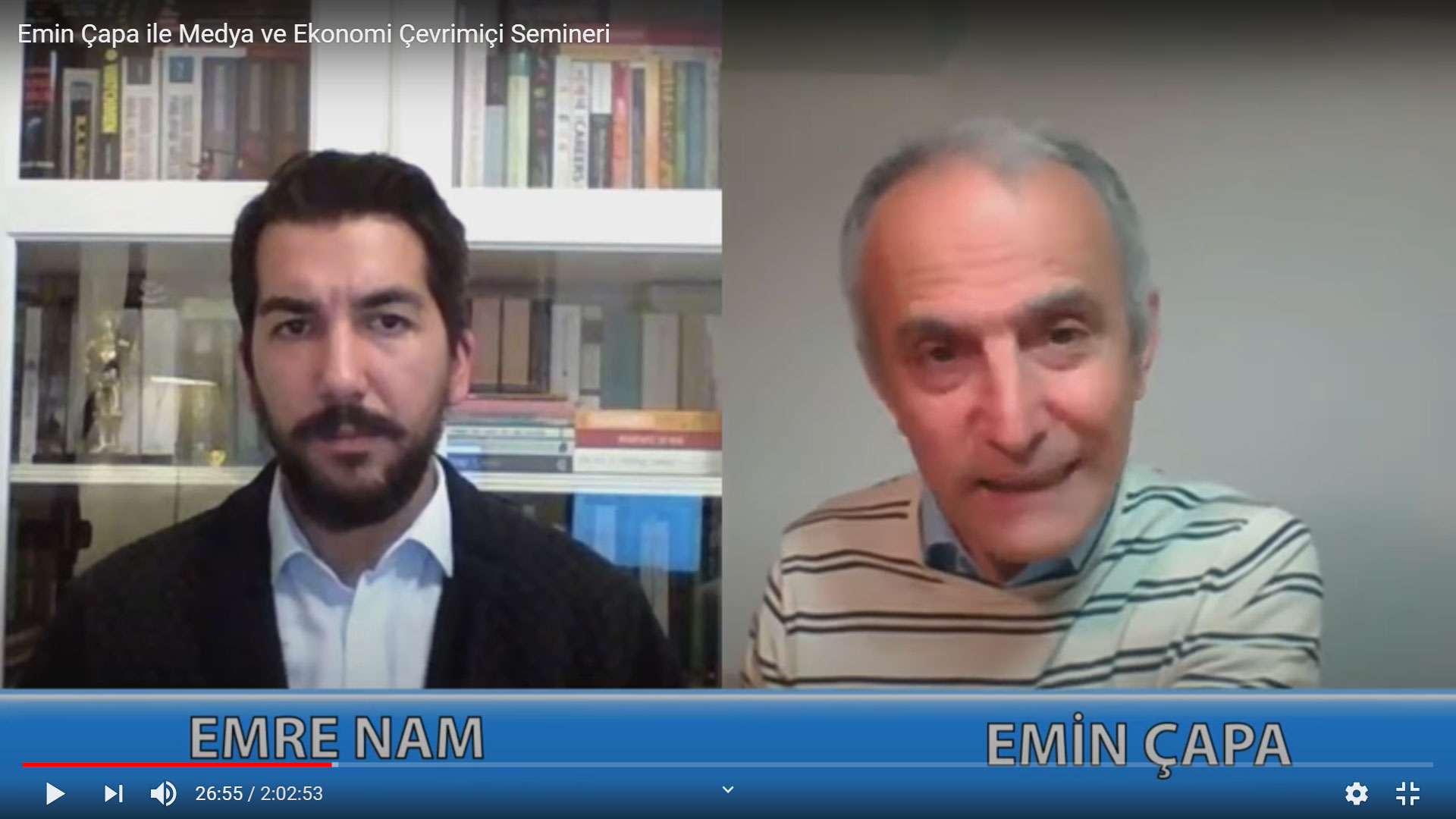 Gazeteci Emin Çapa ile Medya ve Ekonomi Çevrimiçi Semineri Yapıldı.