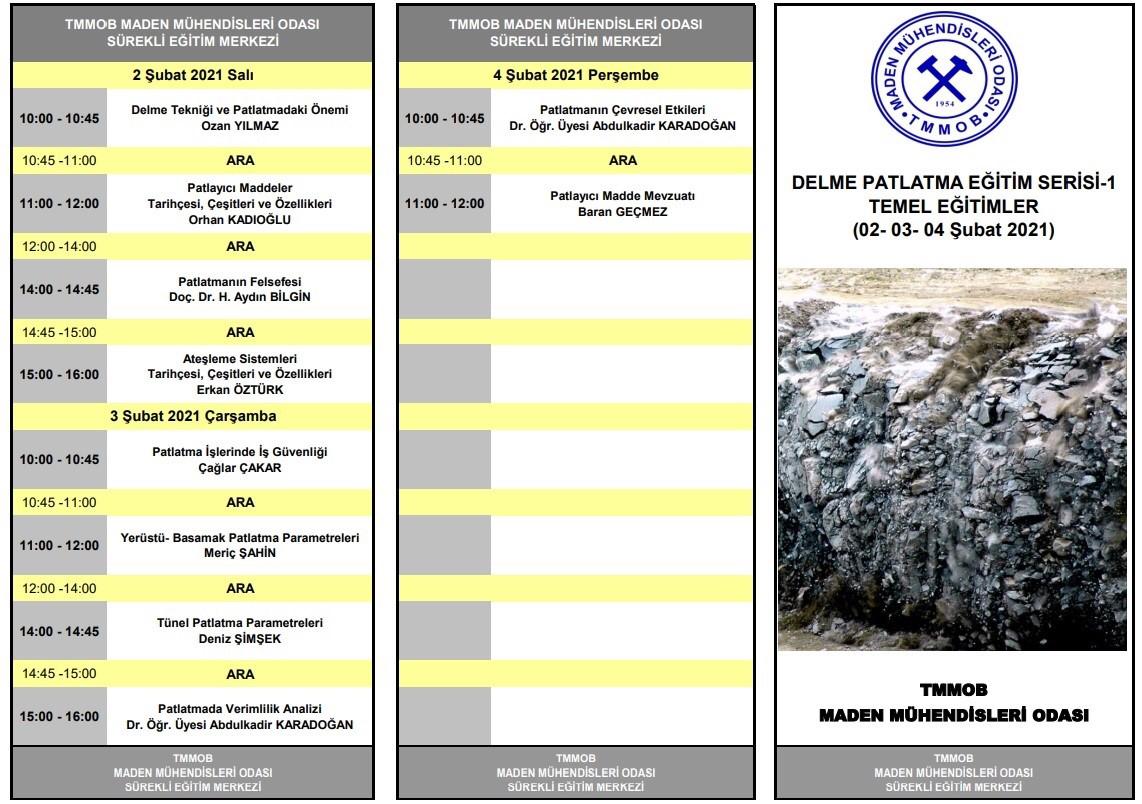 02-03-04 Şubat 2021 TARİHLERİNDE TEMEL SEVİYE DELME PATLATMA EĞİTİMİ DÜZENLENMİŞTİR