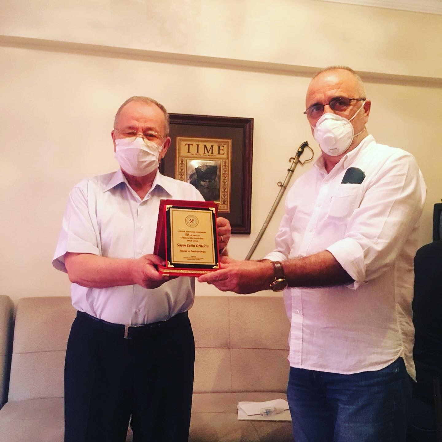Meslekte 50.Yılını Dolduran Üyemiz Çetin ONUR ziyaret edildi