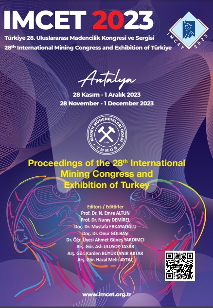 1096 TÜRKİYE 28. ULUSLARARASI MADENCİLİK KONGRESİ VE SERGİSİ BİLDİRİLER KİTABI