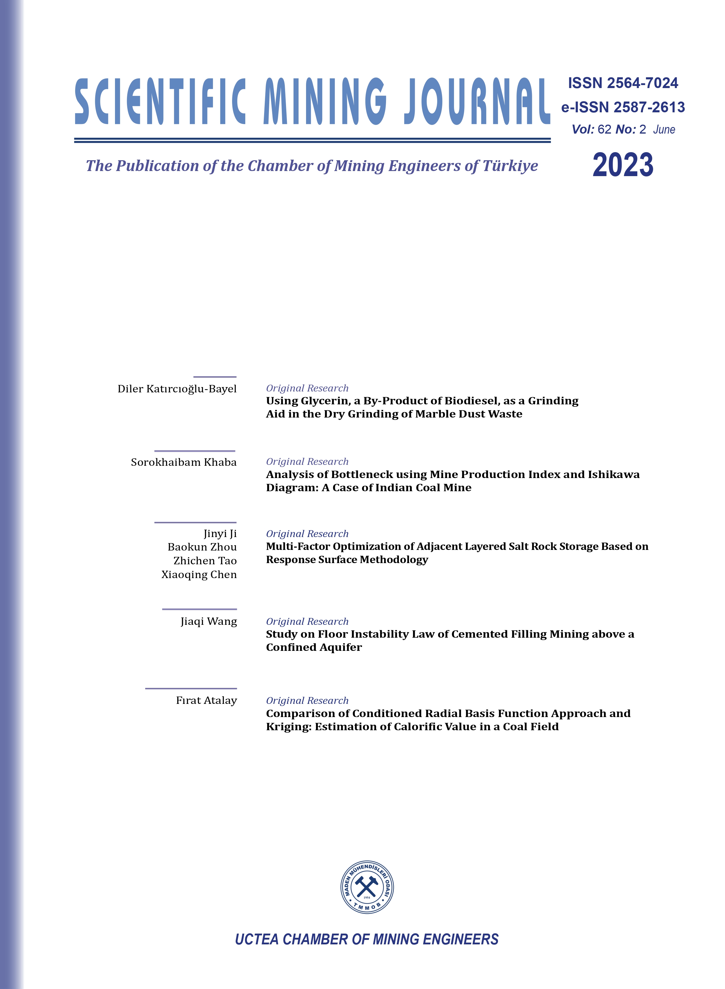 BİLİMSEL MADENCİLİK DERGİSİ